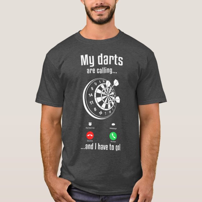 Camiseta Mens Dart Player Legal Minhas Trevas Estão Ligando (Frente)