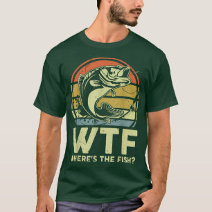 Camiseta Mens Day Fisheries WTF Onde O Peixe Vinta