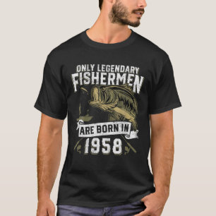 Camiseta Mens De 63 Anos De Idade A Pescar Nascer De Nascim