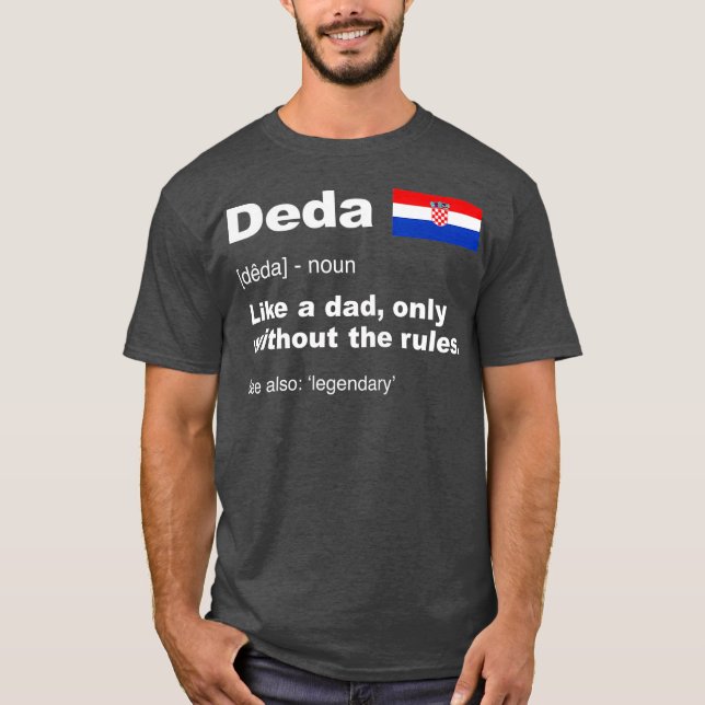 Camiseta Mens Deda Definição Avós Croatas (Frente)