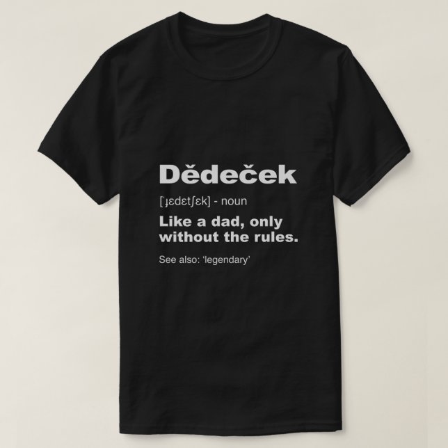 Camiseta Mens Dedecek Avô Tcheco Oferece Avô Engraçado (Frente do Design)