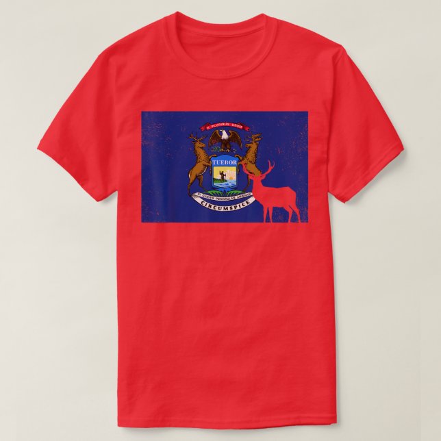 Camiseta Mens Deer Caçando Uma Vida Selvagem Patriótica Org (Frente do Design)