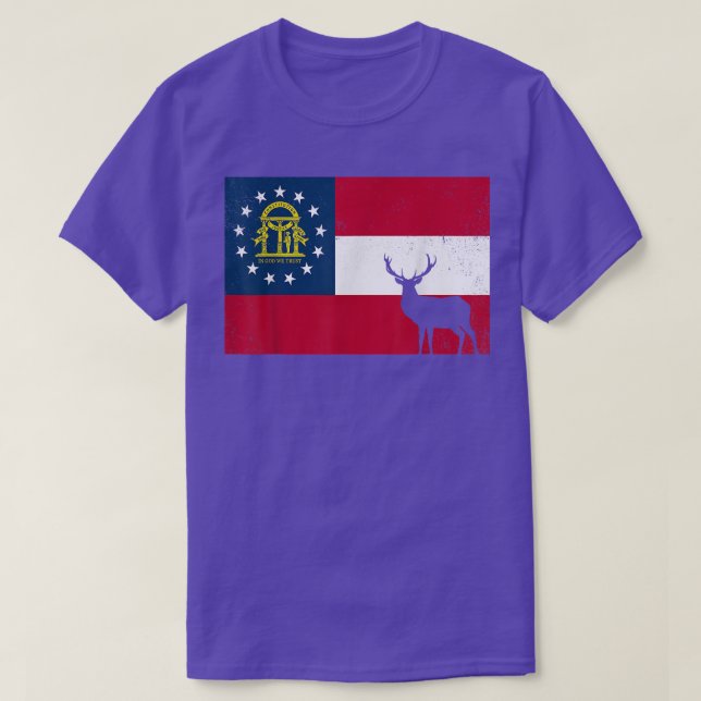 Camiseta Mens Deer Caçando Uma Vida Selvagem Patriótica Org (Frente do Design)