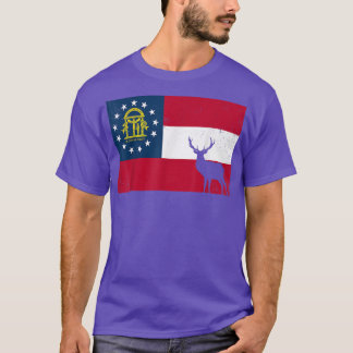 Camiseta Mens Deer Caçando Uma Vida Selvagem Patriótica Org