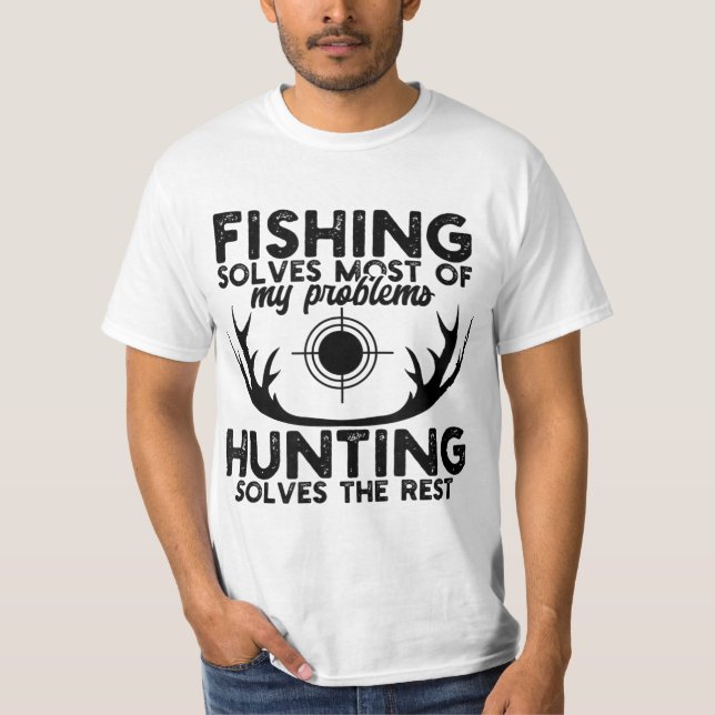 Camiseta Mens Deer Hunt Funny Fishing And Hunting  (Frente)
