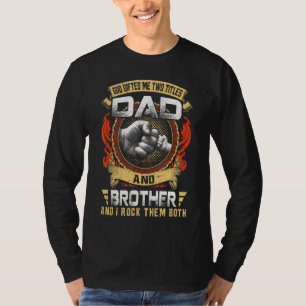 Camiseta Mens Deus Me Deu Dois Títulos Pai E Irmão Pai