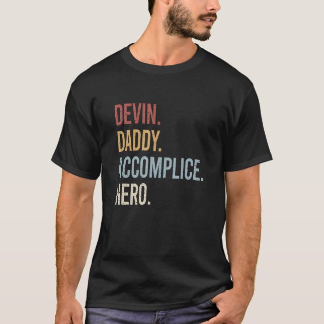 Camiseta Mens Devin Pai Recomplice Hero Style Vinta (Frente)
