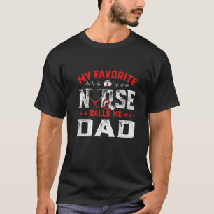 Camiseta Mens Dia de os pais Minha Enfermeira Favorita Me C