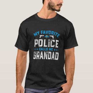 Camiseta Mens Dia de os pais Minha Polícia Favorita Me Cham