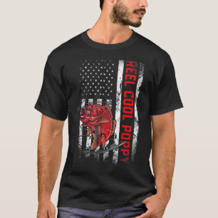 Camiseta Mens Dia de os pais Reel Legal Poppy Fish American