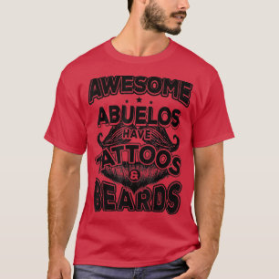 Camiseta Mens Dia de os pais Tee Incrível Abuelos Tem Tatua