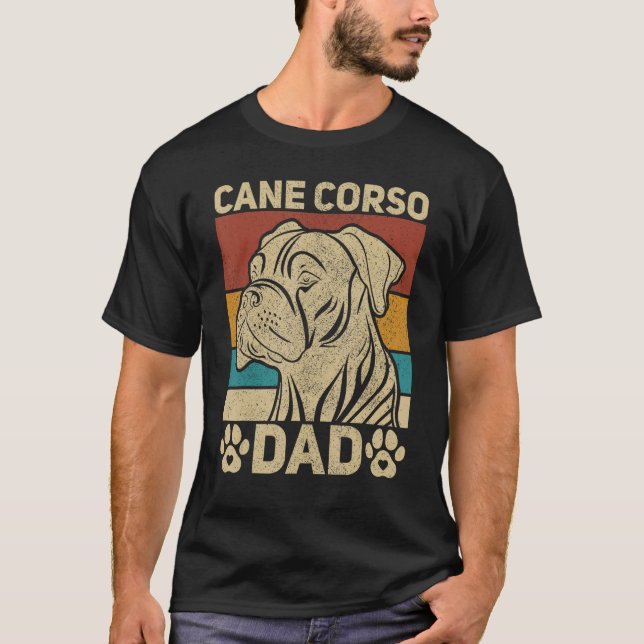 Camiseta Mens Dog Papa Pet Owner Animal  Outfit Retro Cane  (Frente)