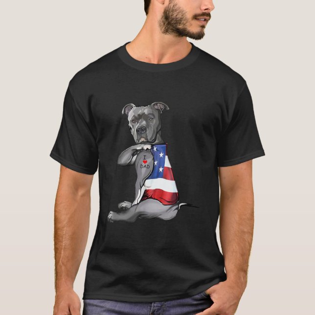 Camiseta Mens Dog Tatto I Love Pai  (Frente)