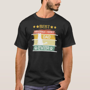 Camiseta Mens Dog Vintage Melhor Pai Siberiano Husky Alguma