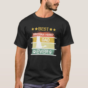 Camiseta Mens Dog Vintage Melhor Pai Siberiano Husky Alguma