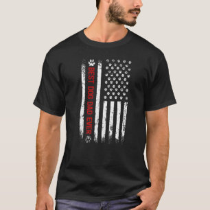 Camiseta Mens Dog Vintage Usa Flag Melhor Pai De Cachorro A