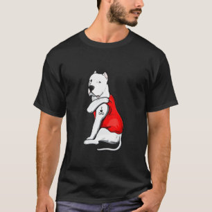Camiseta Mens Dogo Argentino Cachorro Tatuagem Adoro Pai