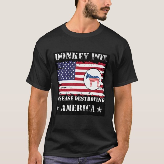 Camiseta Mens Donkey Pox A Doença Destruindo A América (Frente)
