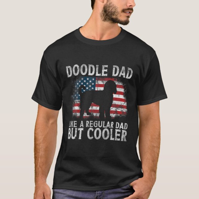 Camiseta Mens Doodle Dad Goldendoodle Regular Dad But Coole (Frente)