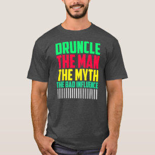 Camiseta Mens Druncle Man Mmito Influencia Mal Engraçado Ti