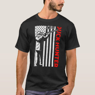 Camiseta Mens Duck Caçando A Caça Patriótica Patriótica Da
