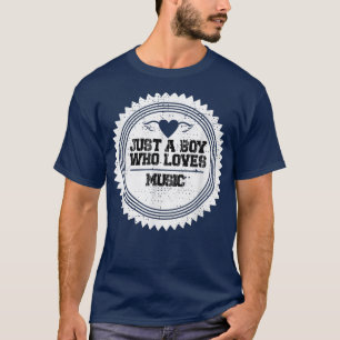 Camiseta Mens é apenas um rapaz que ama Design de música pa