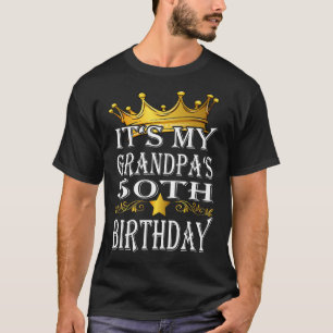 Camiseta Mens É o 50º Rei da Coroa de Aniversário do Meu Vo