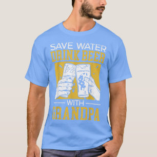 Camiseta Mens Economizam Água Bebida Com Vovô Alcoólico