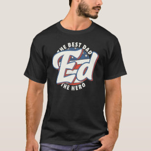 Camiseta Mens Ed Best Pai Hero US Flag Personalizado Padre