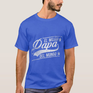 Camiseta Mens El Mejor Papa Del Mundo Pai Pai Pais Da