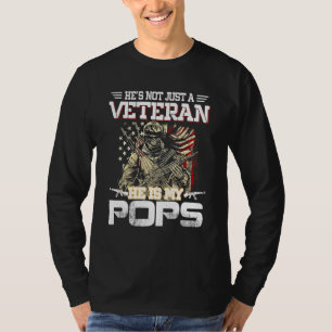 Camiseta Mens Ele Não É Apenas Um Veterano Ele É Meu Pop Am