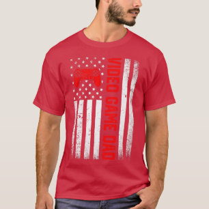 Camiseta Mens em apuros EUA Sinalizador Vídeo Pai de Jogo V