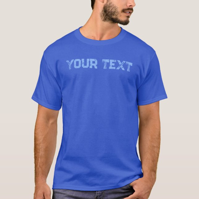 Camiseta Mens em apuros Fonte Real Azul Profundo Duplo (Frente)
