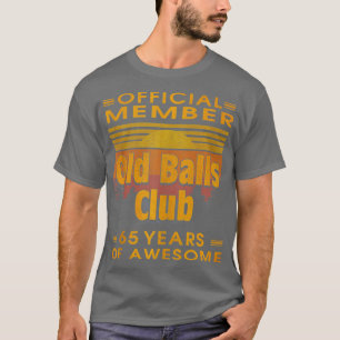Camiseta Mens Engraçado 65º Aniversário Clube de Bolas Velh