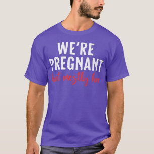 Camiseta Mens Engraçado Anúncio de Gravidez Estamos Grávido