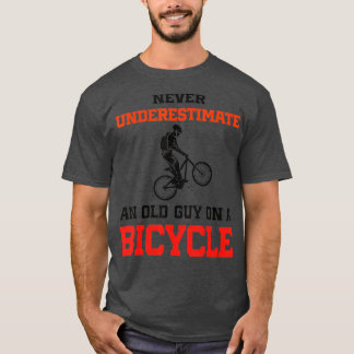 Camiseta Mens Engraçado Ciclismo Nunca Subestima Uma Cara A