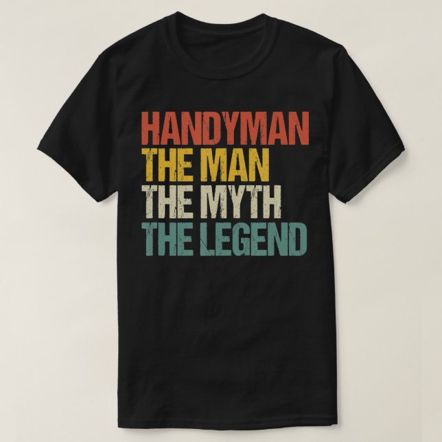 Camiseta Mens Engraçado Homem O Mito A Lenda (Frente do Design)