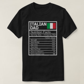 Camiseta Mens Engraçado Italiano Fatos Nutricionais em Pais
