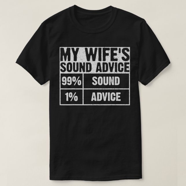 Camiseta Mens Engraçado Marido Esposa do Som da Minha Espos (Frente do Design)