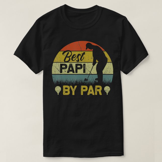 Camiseta Mens Engraçado Melhor Papi Do Par Dia de os pais G (Frente do Design)