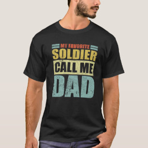 Camiseta Mens Engraçado Meu Soldado Favorito Me Chama Pai P