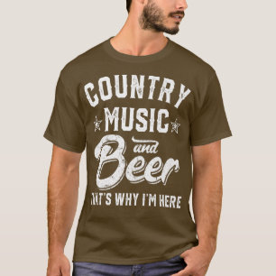 Camiseta Mens Engraçado Música country e Cerveja É por isso