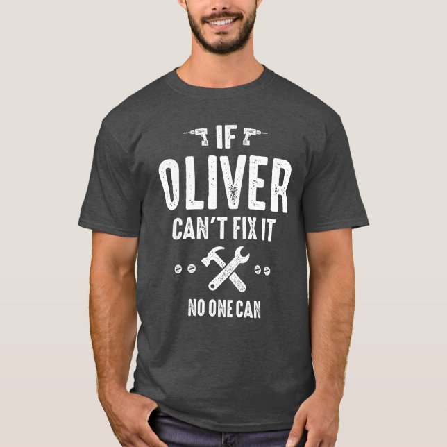 Camiseta Mens Engraçado Nome Personalizado Oliver (Frente)
