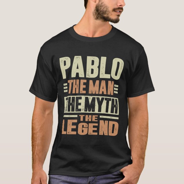 Camiseta Mens Engraçado Nome Personalizado Pablo (Frente)
