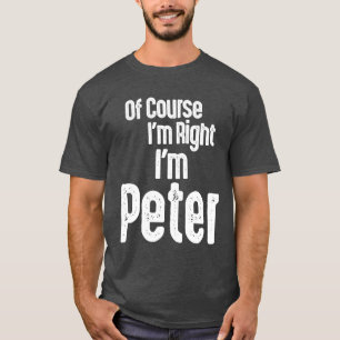 Camiseta Mens Engraçado Nome Personalizado Peter