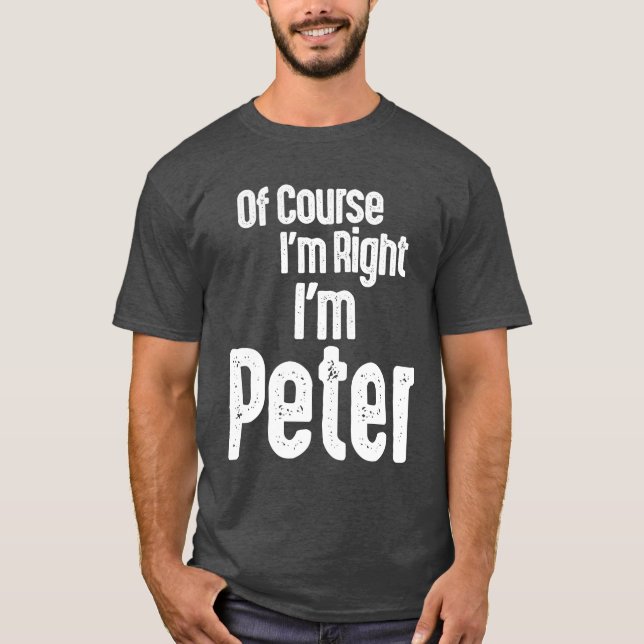 Camiseta Mens Engraçado Nome Personalizado Peter (Frente)