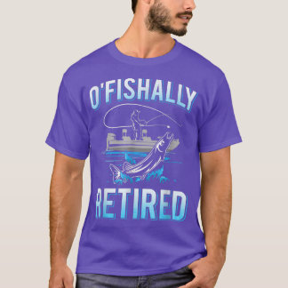 Camiseta Mens Engraçado Ofishally Aposentou Teto Por Fishi