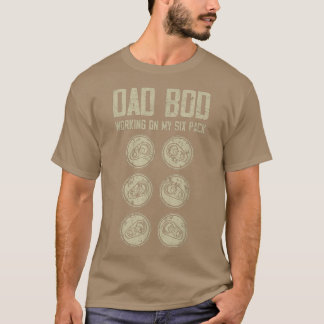 Camiseta Mens Engraçado Pai Bod Si Pack Abs Workout Padre F