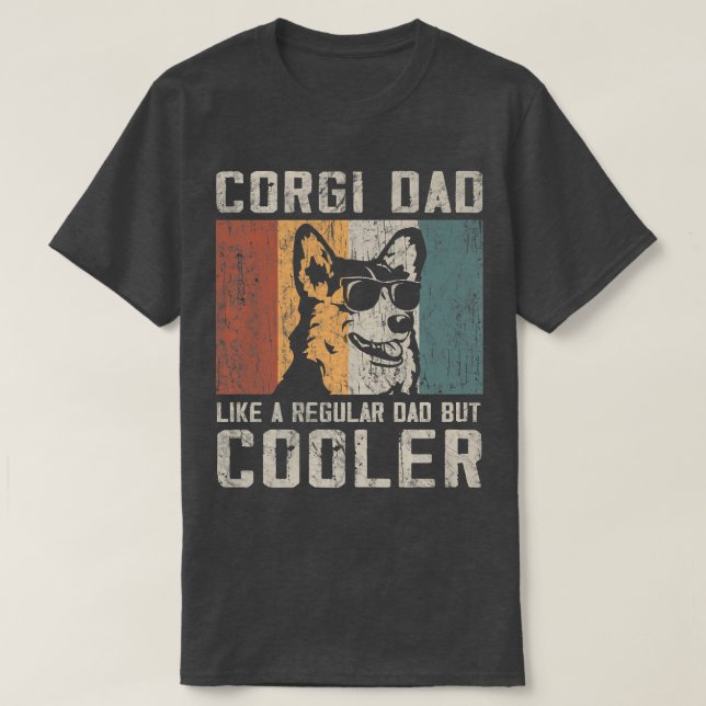 Camiseta Mens Engraçado Pai De Corgi Como Um Pai Regular Ma (Frente do Design)