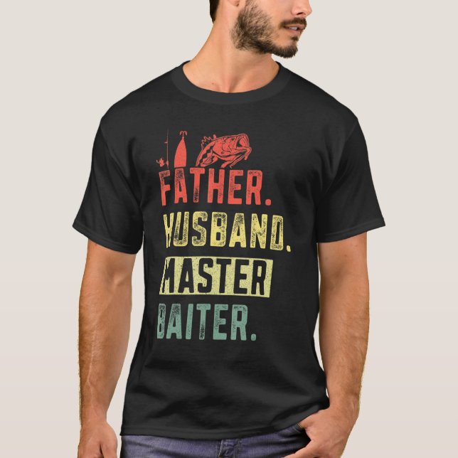 Camiseta Mens Engraçado Pesca Anglês Padre Husband Master B (Frente)